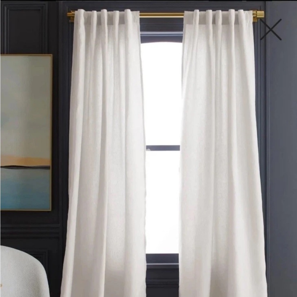 NWT! Quince linen cream filtering curtains 48” x 108” 2 panels included!